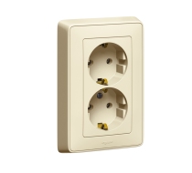 Розетка Legrand Cariva ст. кость 2-ая с ЗК в сборе, /773727/