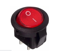 Выключатель клавишный круглый 250V 3А (2с) ON-OFF красный Micro REXANT 36-2511