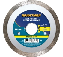 Диск алмазный  ПРАКТИКА 115*22мм Мастер несегмент 030-610