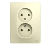 Розетка 2гн без З/К с/у крем в сборе Glossa Schneider Electric GSL000220