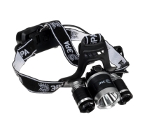 Фонарь налобный аккумуляторный, трехламповый High Power Headlamp 5Вт 2400мАч CREE, алюминий, GA-809