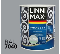 Грунт-эмаль по ржавчине 3 в 1 LINNIMAX RAL 7040 серая 0.75л.