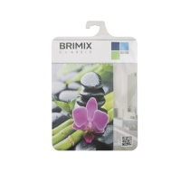 Штора в ванную комнату BRIMIX  фотопечать Бамбук с цветком 02-19