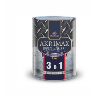 Грунт-эмаль по ржавчине AKRIMAX-PREMIUM быстросохнущая матовая красно-коричневая 0.8кг