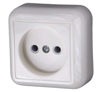Розетка IN HOME Bolleto 1гн без З/К о/у белая IP20 /7022-W/
