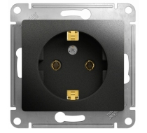 Розетка 1гн с 3/К с/у антрацит механизм 16А Glossa Schneider Electric GSL000743