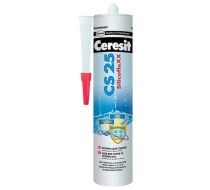Затирка Ceresit СS 25  серая, силиконовая, туба-0,28л.