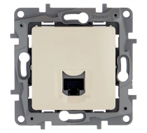 Розетка Etika Legrand 1гн комп RJ45 с/у крем механизм 672341