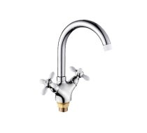 Cмеситель для кухни Lemen LD-91634W цвет ХРОМ-БЕЛЫЙ
