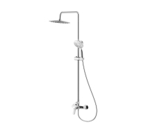 Душевой смеситель ROSSINKA RS45-45 с верхней лейкой Тропический дождь регулир. высота 1-1,6м, хром