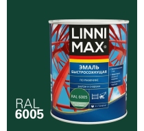 Грунт-эмаль быстросохнущая по ржавчине LINNIMAX RAL 6005 зеленый мох шелковисто-матовый 0.75л.