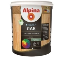 Лак ВД Альпина Аква для дерева шелковисто-матовый колеруемый 2.5л.