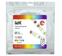 Лента светодиод LSR-5050 14,4Вт 60Led RGB 12В мультиколор IP65 5м IEK