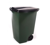 Бак мусорный темно-зеленый с крышкой 120л. 013280