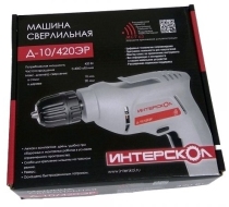 Дрель Интерскол Д-10/420 ЭР,  420//20/БЗП/1 скорость
