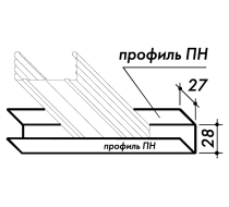 Профиль направляющий Knauf 28х27х0,6 AR H28 L=3000 (16шт)
