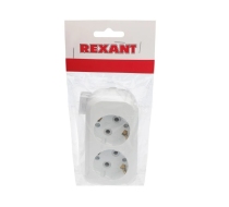 Колодка 2гн с З/К белая 10А Rexant 11-8702