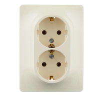 Розетка 2гн с 3/К с/у крем в сборе Glossa Schneider Electric GSL000224