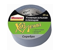 Хоз. Лента МОМЕНТ 25м (серебр.)