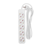 Удлинитель Rexant STANDARD 5гн с З/К 3м белый 16А 3х1,0мм 13-4029