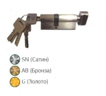 Механизм цил. 90 ZN ZС SN (35х55) SN сатин, ключ-вертушка Ferre (УТ-0015997)