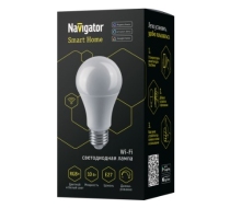Умная лампочка св/д 10Вт груша Е27 800Лм Navigator RGBWWW-WIFI 14554