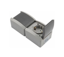 Розетка 2гн с 3/К с крыш. шторки о/у INDUSTRIAL IP54 серый KRANZ KR-78-0615