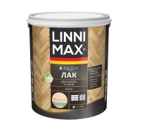 Лак акриловый LINNIMAX Аква Лак для паркета и полов шелковисто-матовый 0.9л.