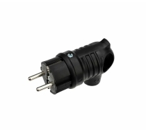 Вилка угловая с З/К черный каучук с кольцом 16А 220В IP44 REXANT 111-002