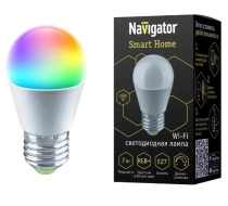 Умная лампочка св/д NLL-G45-7-230-RGBWWW-E27-WIFI Navigator 82423