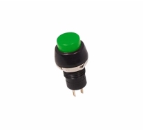 Выключатель-кнопка 250V 1А (2с) (ON)-OFF Б/Фикс зеленая Micro REXANT 36-3083