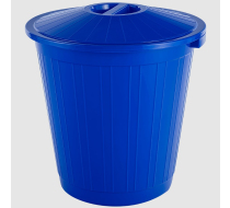 Бак мусорный синий с крышкой 70л. 097679