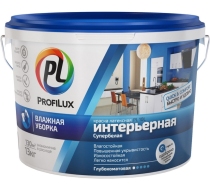 Краска ВД Profilux PL-10L латекс. интерьерная влагостойкая (голубая эт.) бел. ( 3кг)