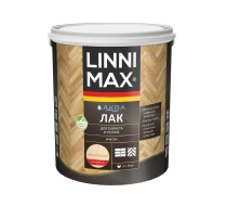 Лак акриловый LINNIMAX Аква Лак для паркета и полов глянцевый 0.9л.