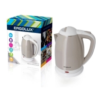Чайник «Ergolux» ELX-КS02-С18, бежево-белый, объем 1.8л, мощность 1500-2300ВТ /13121/881590
