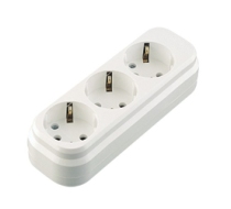 Колодка MGP 131/331 3-х местн. розетка. c заземлением Makel