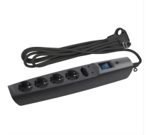Сетевой фильтр 5гн+2USB с З/К 2м с выкл черный 10А ПВС 3х0,75 SFU-5es-2m-B ЭРА