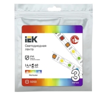 Лента светодиод LSR-5050 14,4Вт 60Led RGB 12В мультиколор IP65 3м IEK