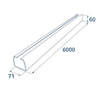 Балка прокатная 71х60х3.5 L=6000 /DHS71/М/