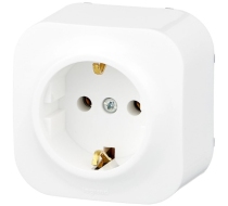 Розетка Legrand Quteo 1гн. c З/К о/у  белый IP20 /782211/