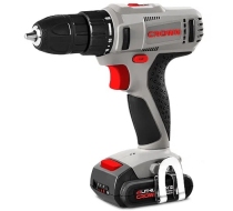 Дрель акк. CROWN CT21052LH (12В, 2х1.5Ач Li-lon, БЗП10мм, 0-400/0-1400, 17Нm, кейс)
