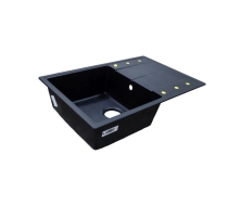 Мойка кухонная кварцевая AZARIO Izmir (740х480х197) Черная (сифон) CS00097684