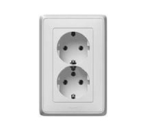 Розетка Legrand Cariva белая 2-ая с ЗК в сборе, /773627/