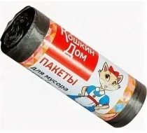 Пакеты для мусора КОШКИН ДОМ  60л*20шт серый /30-10-060 З-ON