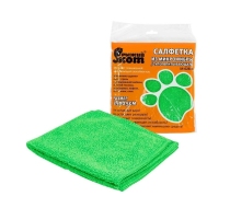 Салфетка микрофибр. 25*25см зеленая, М-02ECO Рыжий кот 210008