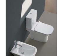 Унитаз Azario FRETTA SQUARE безободковый с бачком и сиденьем микролифт.AZ-1215 + AZ-1216+AZ-5121