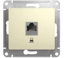 Розетка 1гн комп RJ45 с/у крем механизм Glossa Schneider Electric GSL000281K