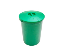 Бак мусорный зеленый с крышкой 80л. 097723