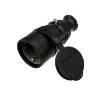 Колодка 1гн с З/К черная каучук с крышкой переносная 16А IP44 PROCONNECT 111-004-04