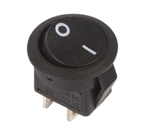 Выключатель клавишный круглый 250V 3А (2с) ON-OFF черный Micro REXANT 36-2510